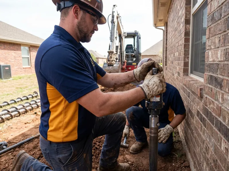 Helical Pier Installation in Norman, OK